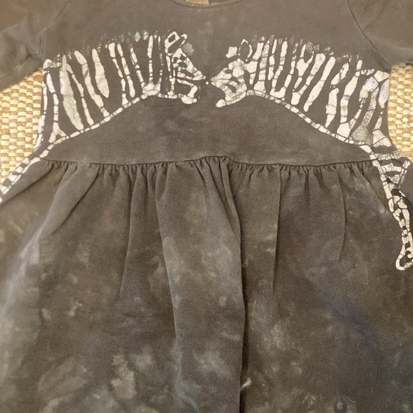 Vintage Batik Zebra Girls Dress Long Sleeve Cotton Hand Made Tie Dye Size 10 - Picture 2 of 9